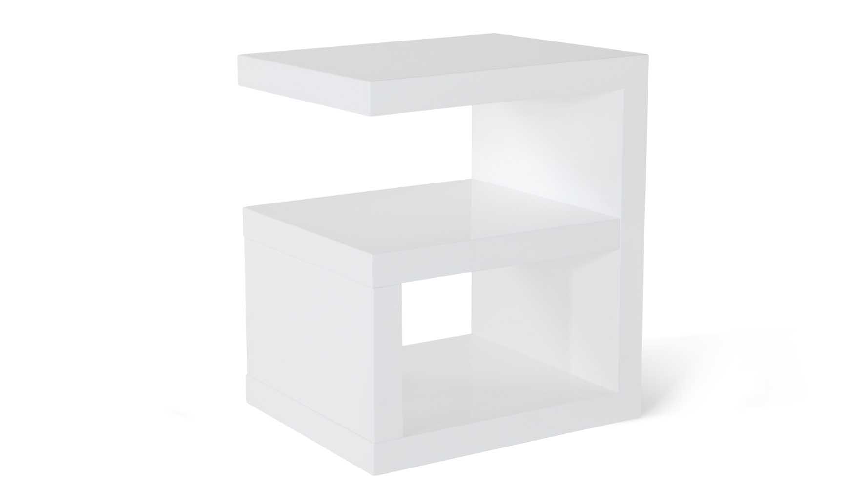 Jayden High Gloss Modern Side Table White Zuri Furniture