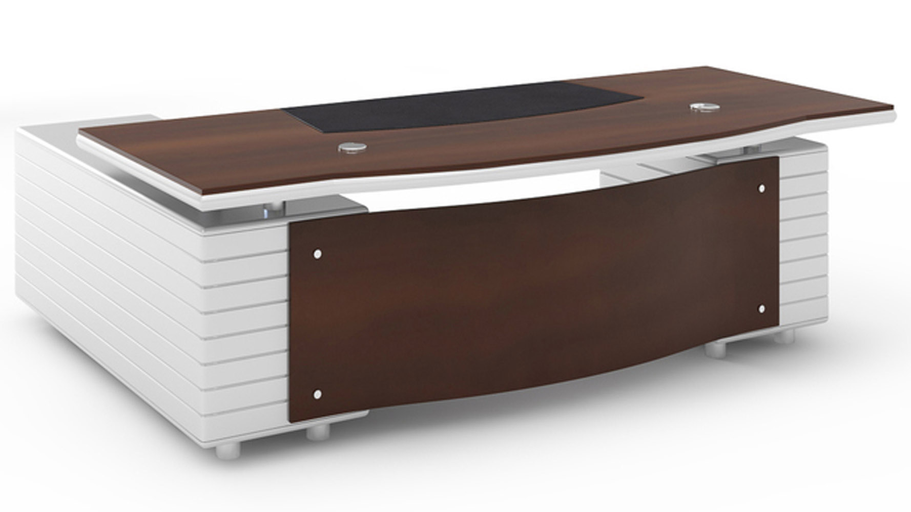 Kennedy Executive Desk with Silver Accents Zuri Furniture