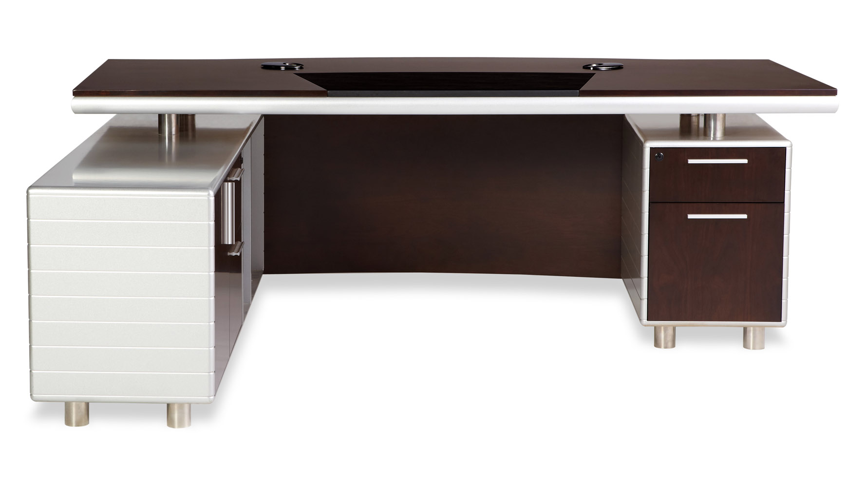 Kennedy Executive Desk With Silver Accents Zuri Furniture Next