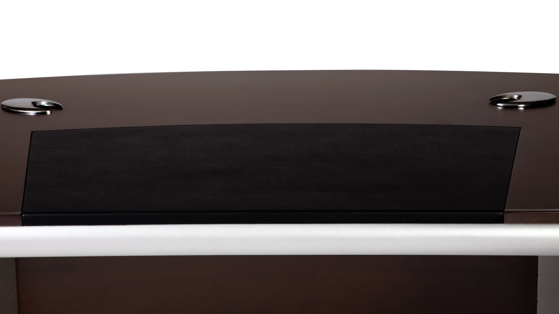 Kennedy Executive Desk with Powder Chrome Accents Zuri Furniture