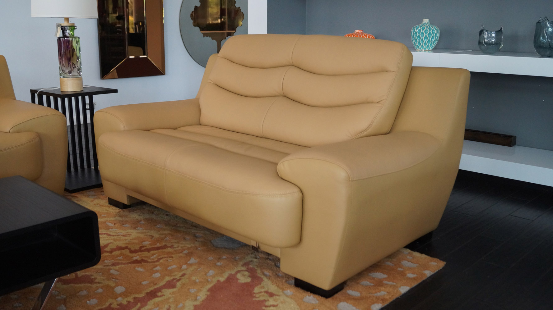 Laguna 3Piece Mustard Yellow Leather Sofa Set Zuri Furniture