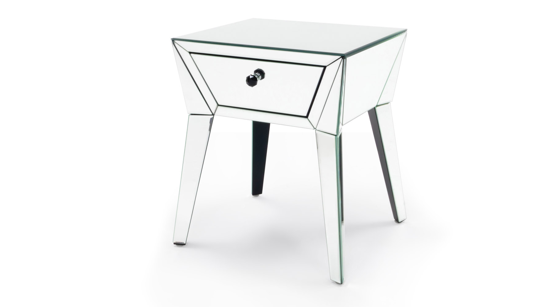 Lave mirrored glass end table zuri furniture