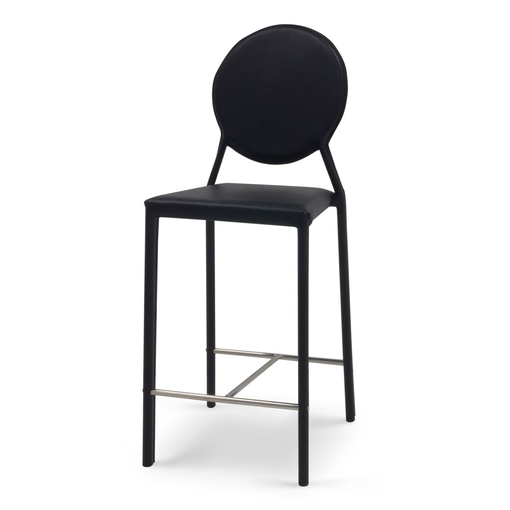 Leon Contemporary Counter Stool with Metal Base Zuri Furniture