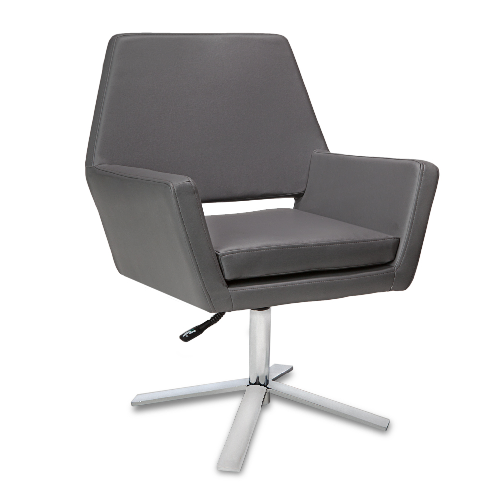 Lift Swivel Adjustable Height Occasional Chair Grey Zuri Furniture