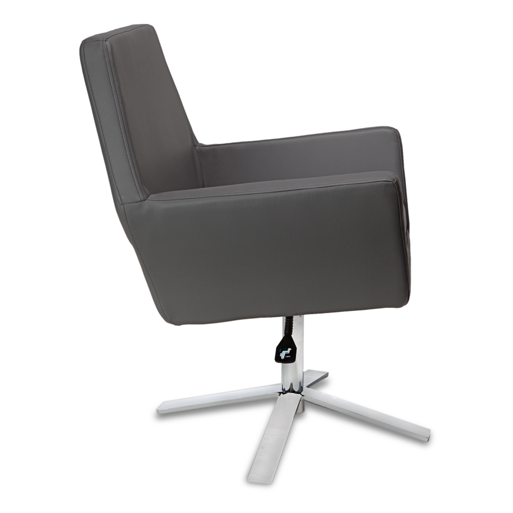 Lift Swivel Adjustable Height Occasional Chair Grey Zuri Furniture