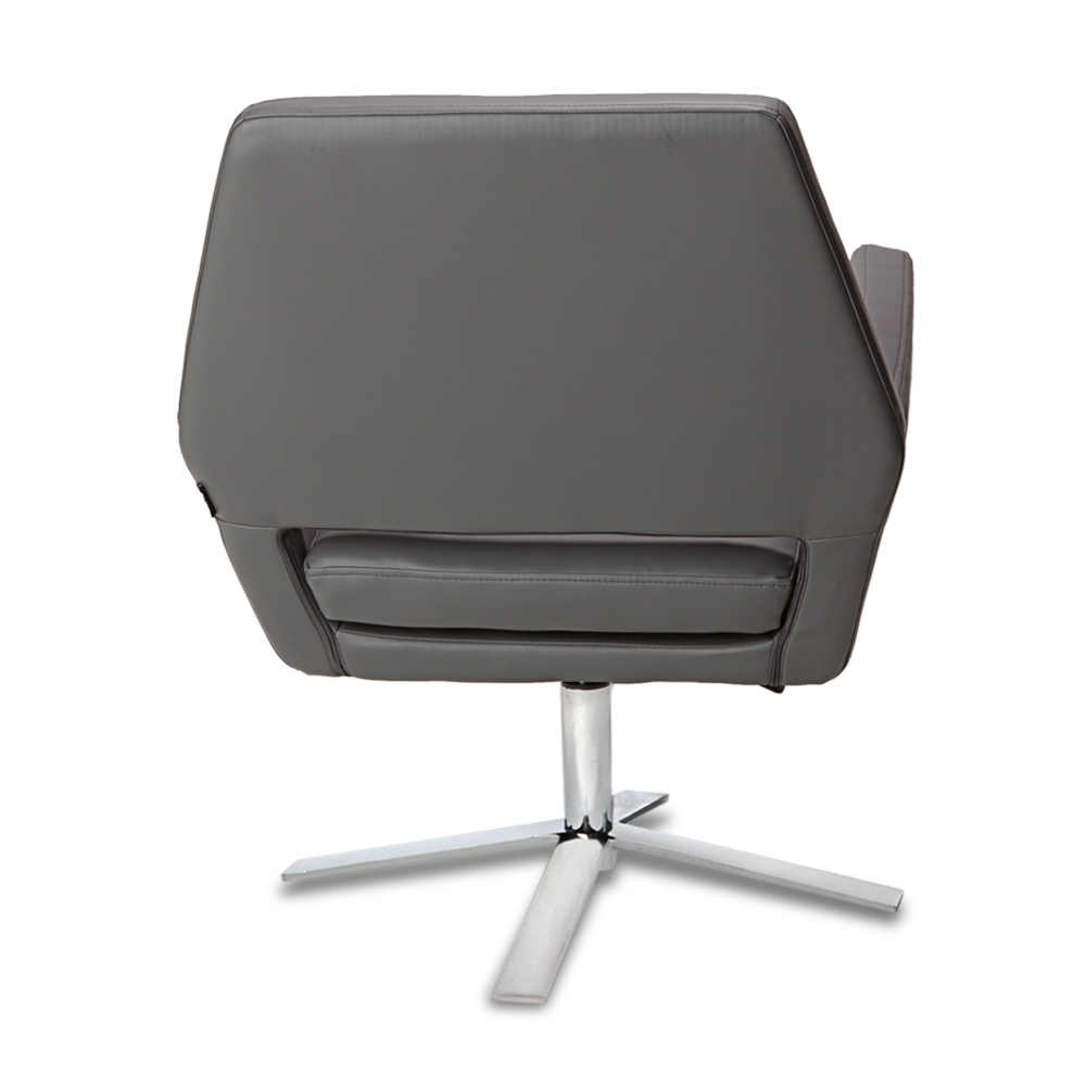 Lift Swivel Adjustable Height Occasional Chair Grey Zuri Furniture