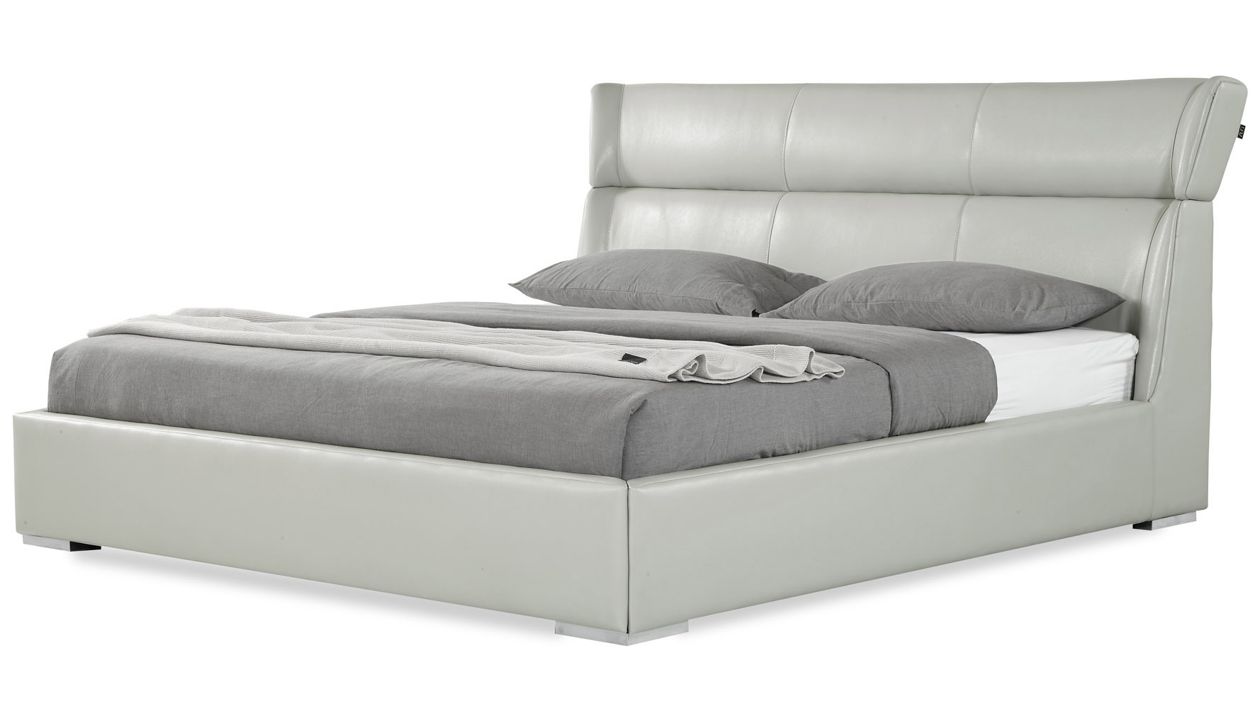Morocco Leather Platform Bed with Storage Zuri Furniture