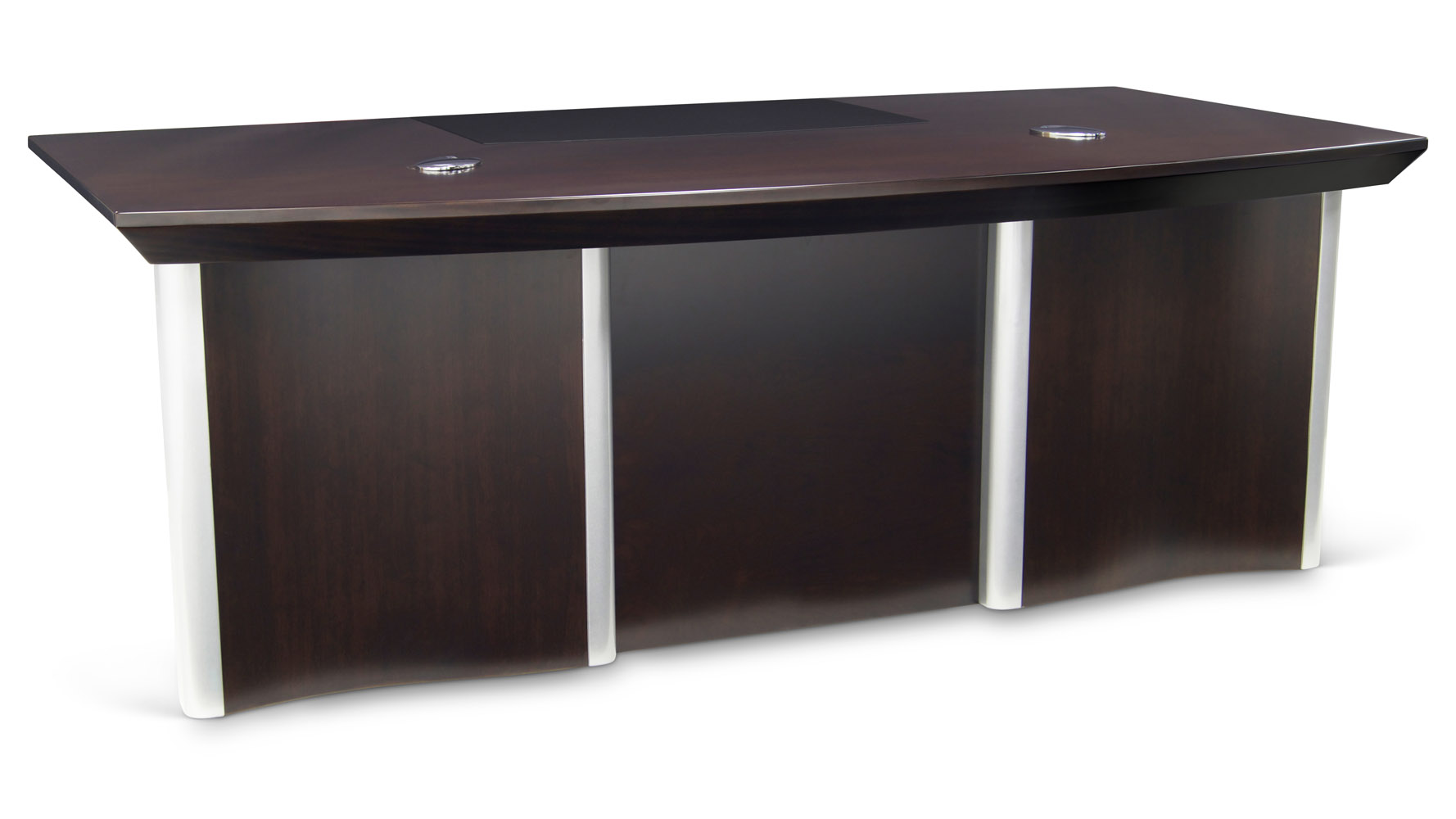 Lincoln Executive Dark Wood Desk with Rolling Return and File