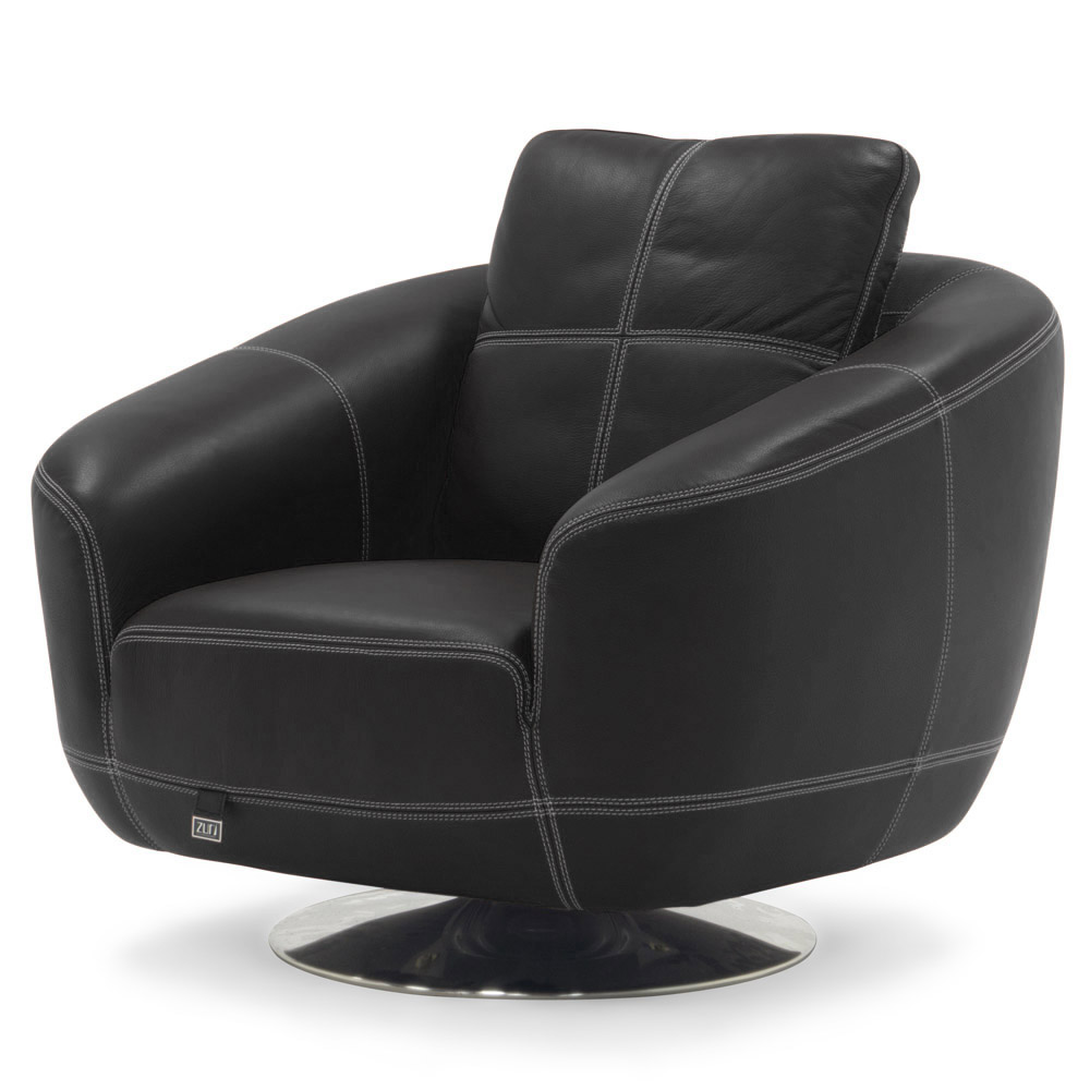 Black Lucy Swivel Chair Zuri Furniture