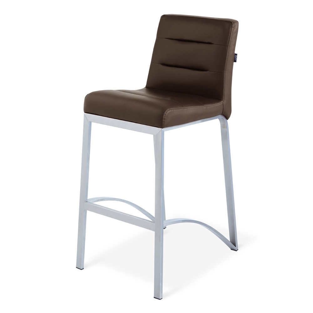 Lynx Counter Height Contemporary Bar Stool with Metal Base Zuri Furniture