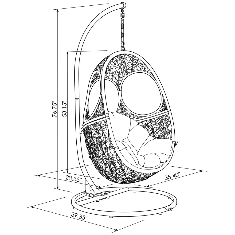 Malaga Swing Chair - White | Zuri Furniture