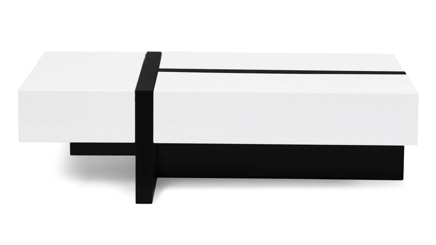 Mcintosh High Gloss Coffee Table with Storage White / Black Rectangle