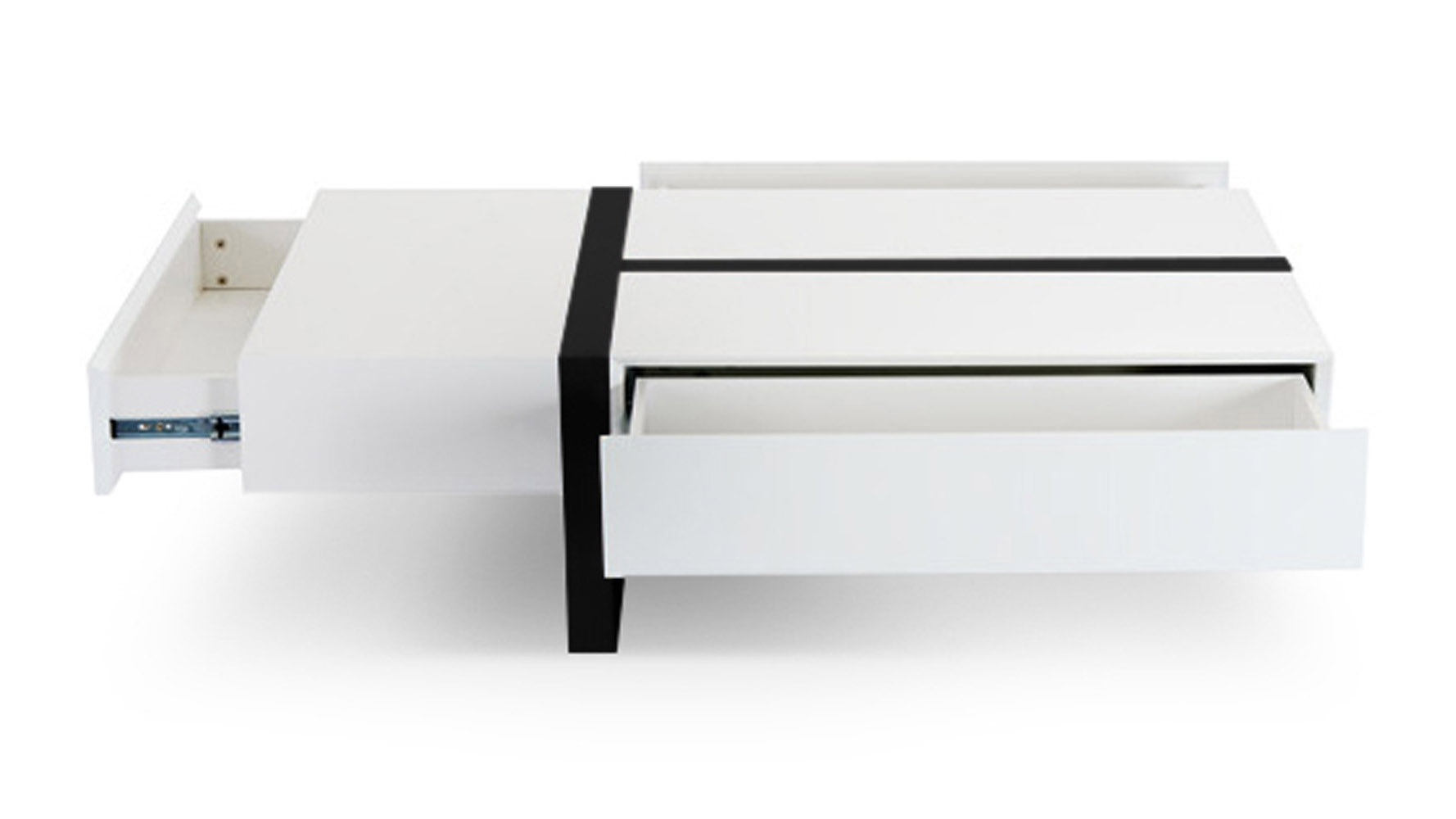 Mcintosh High Gloss Coffee Table with Storage White / Black Rectangle