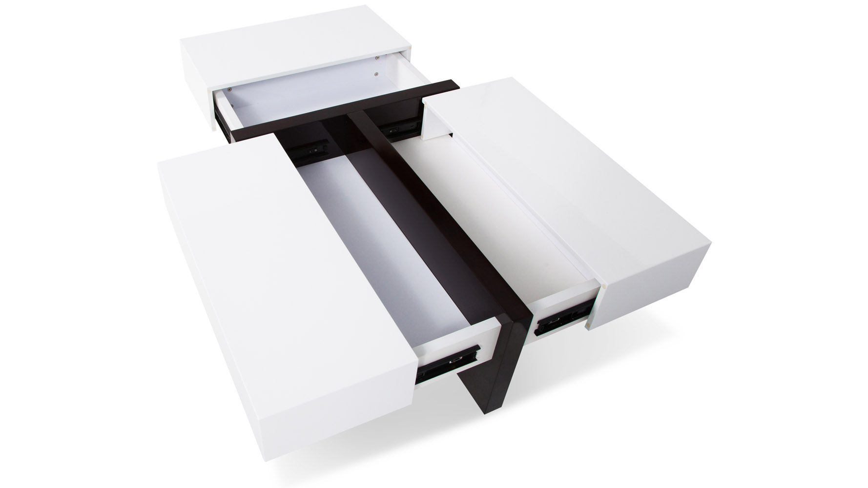 Mcintosh Rectangle Coffee Table with Storage in White High Gloss and