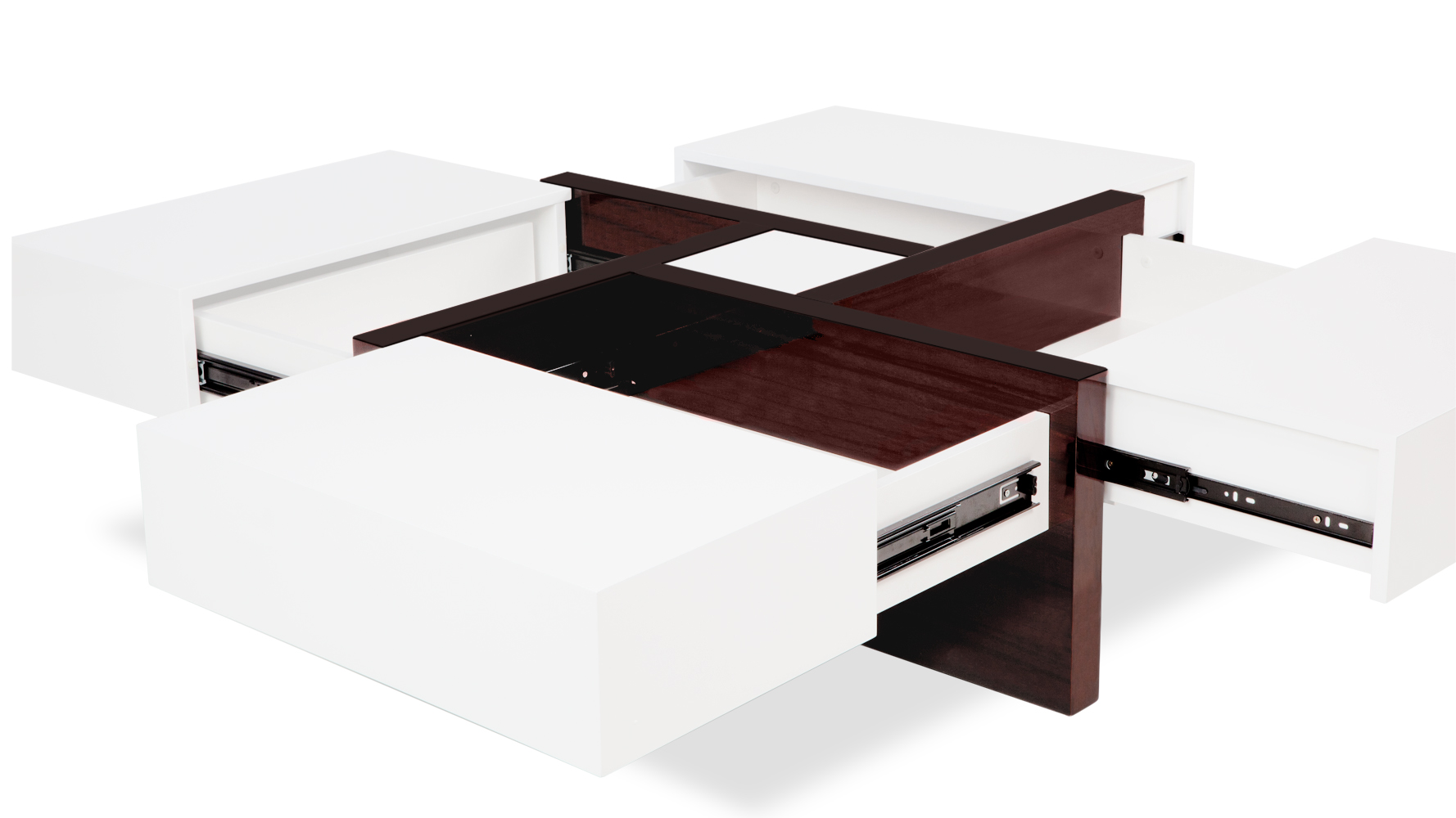 Beautiful White Square Coffee Table With Storage