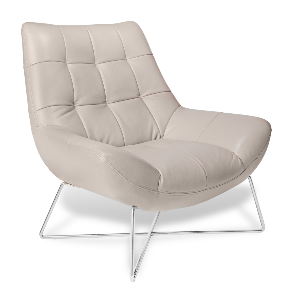 Medici Tufted Leather Modern Accent Chair Zuri Furniture