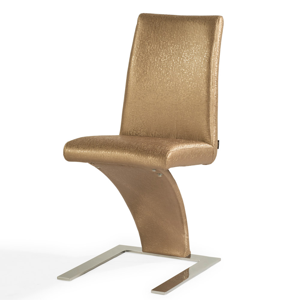 Mesa Leatherette and Chrome Mesa Dining Chair Gold Zuri Furniture