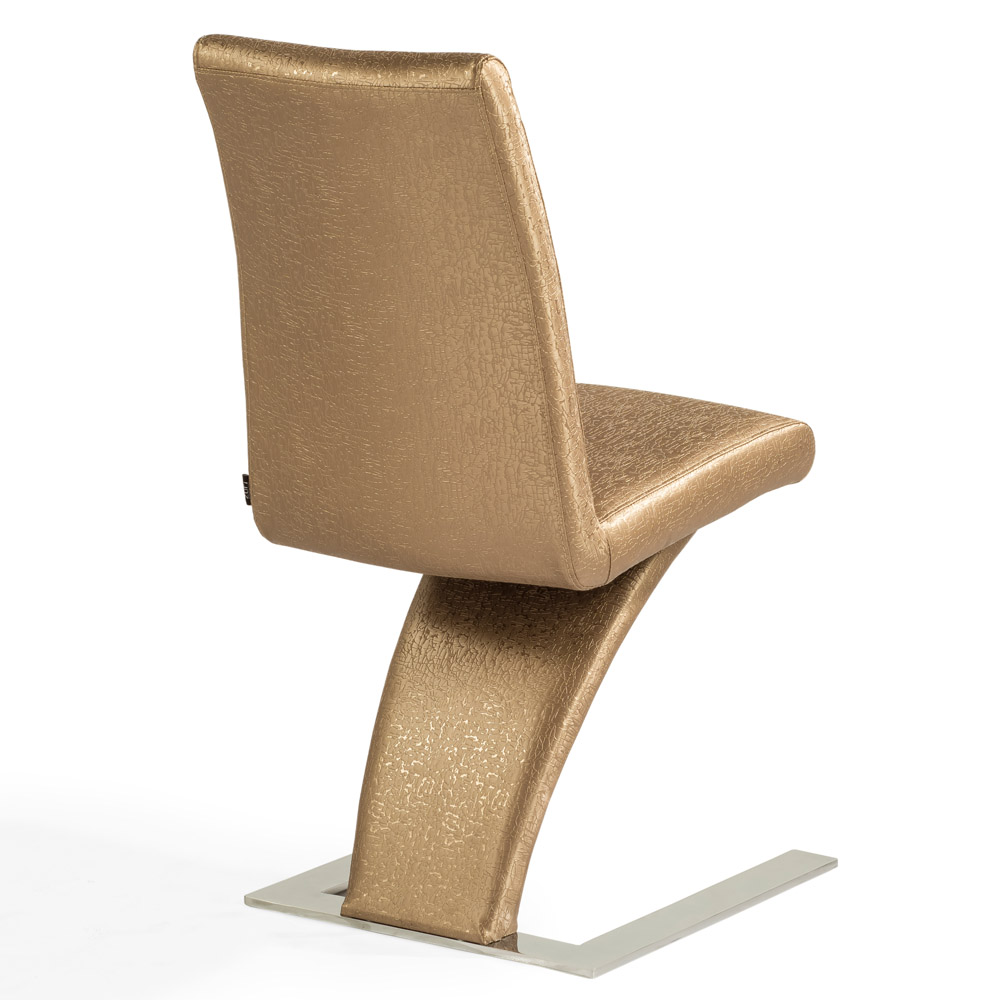 Mesa Leatherette and Chrome Mesa Dining Chair Gold Zuri Furniture