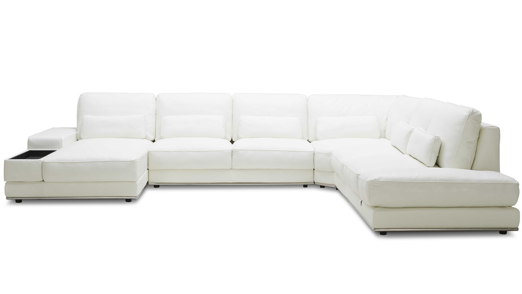 Modern 3 Piece White Leather Nolan Sectional Sofa Zuri Furniture Next