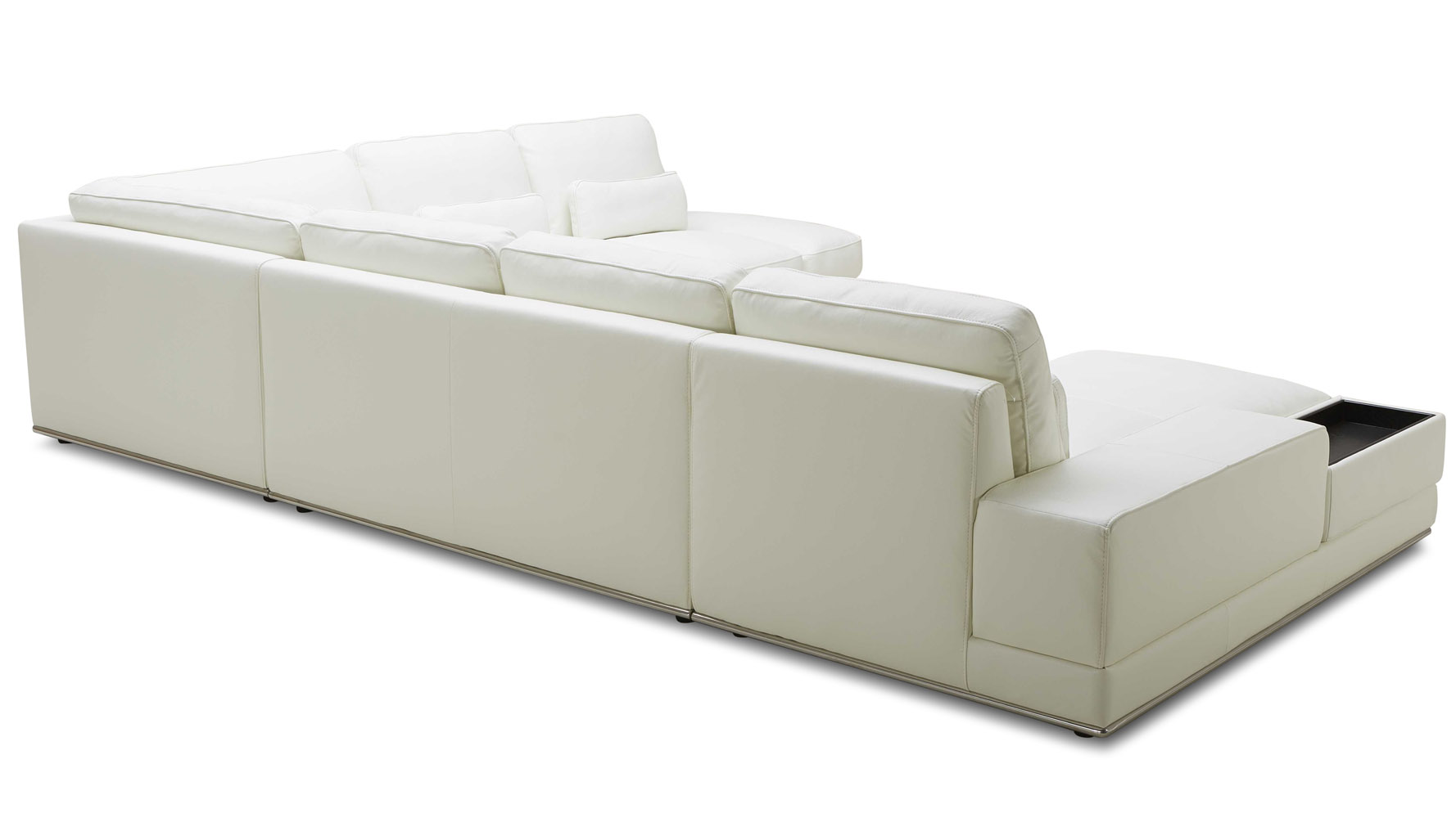 Modern 3 Piece White Leather Nolan Sectional Sofa Zuri Furniture
