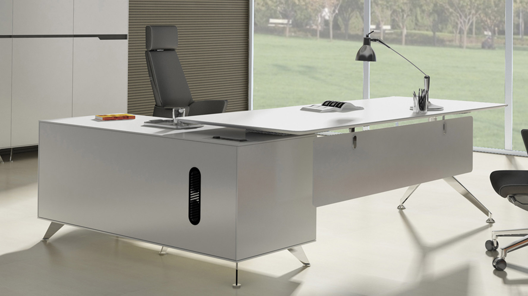 Darin Executive Desk With Right Return Cabinet Next