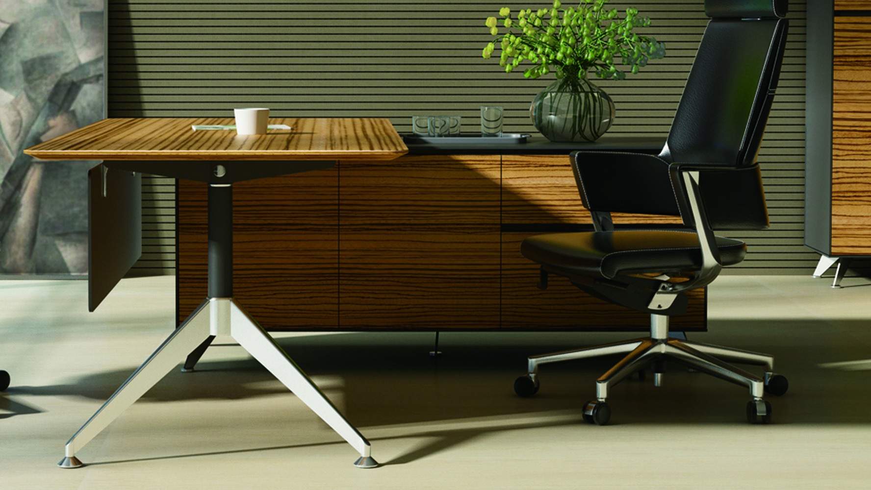 Darin Executive Desk With Right Return Cabinet