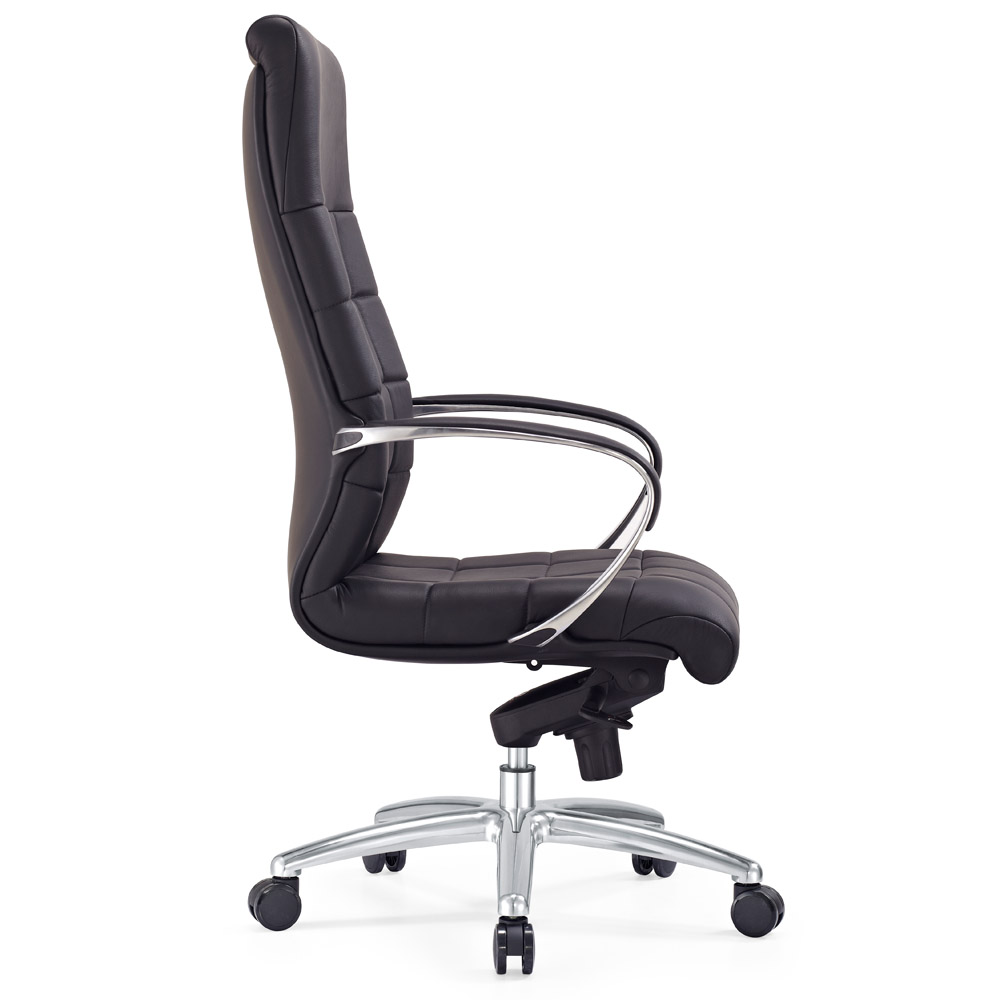 modern ergonomic grant leather executive chair with aluminum base