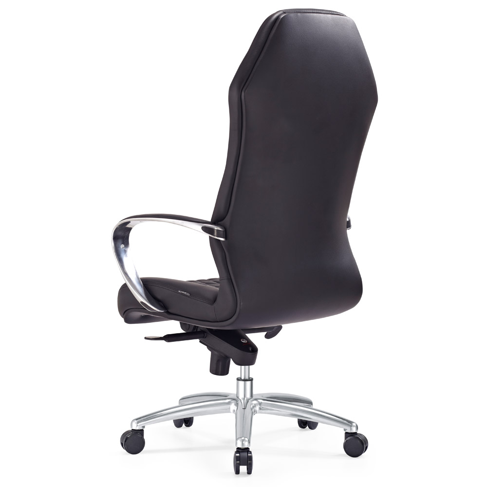 Modern Ergonomic Sterling Leather Executive Chair With Aluminum Base Next