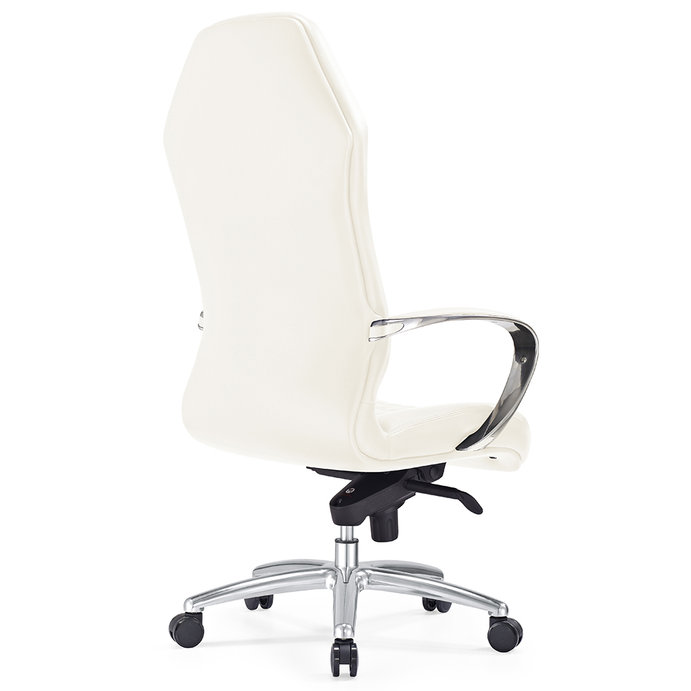 Modern Ergonomic Sterling Leather Executive Chair with Aluminum Base