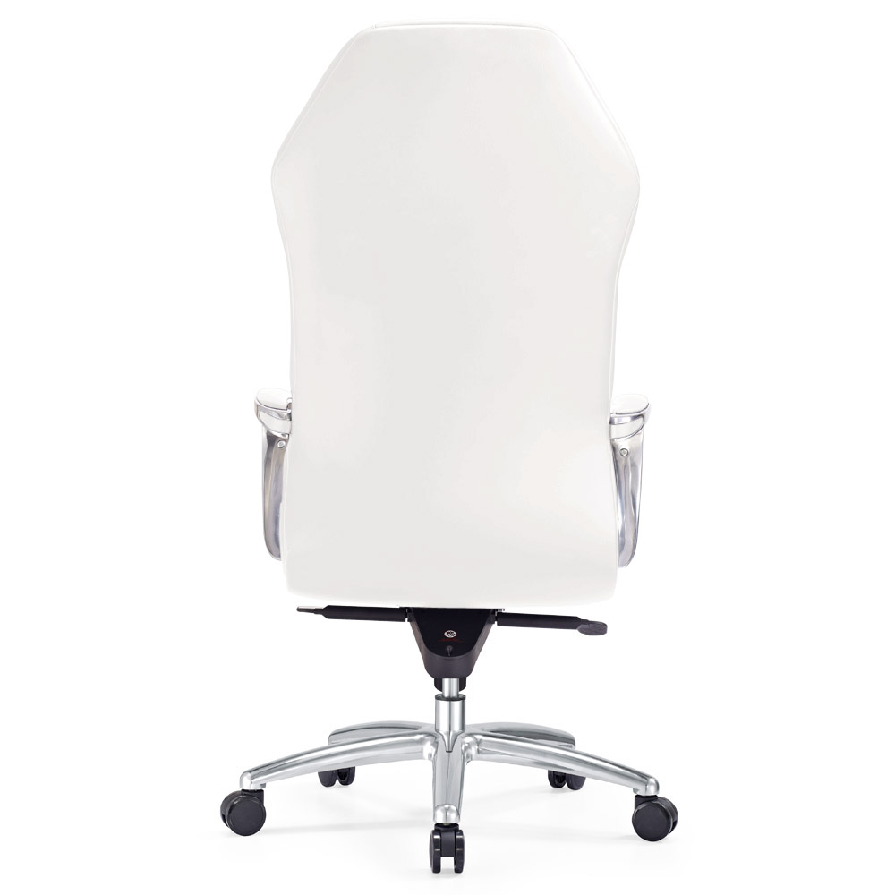 Modern Ergonomic Sterling Leather Executive Chair with Aluminum Base