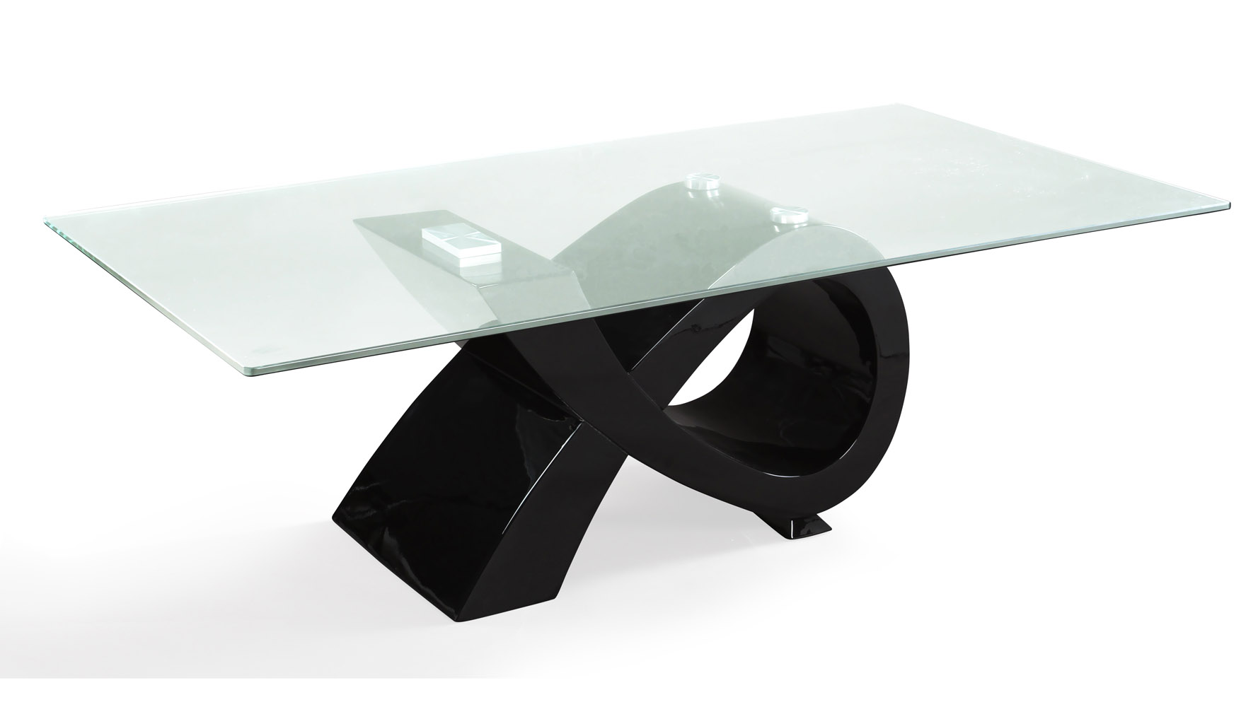 Modern Glass with Lacquer Base Harmony Dining Table Zuri Furniture