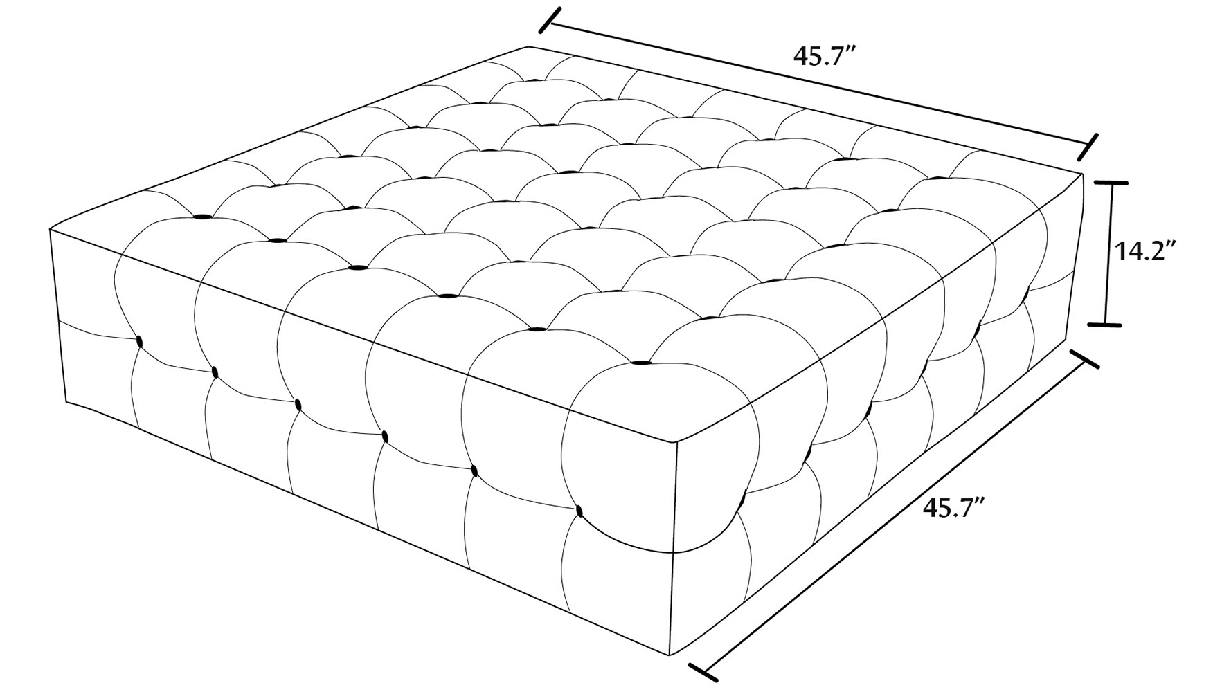Modern Tufted Fabric Upholstered Sonja Ottoman Zuri Furniture