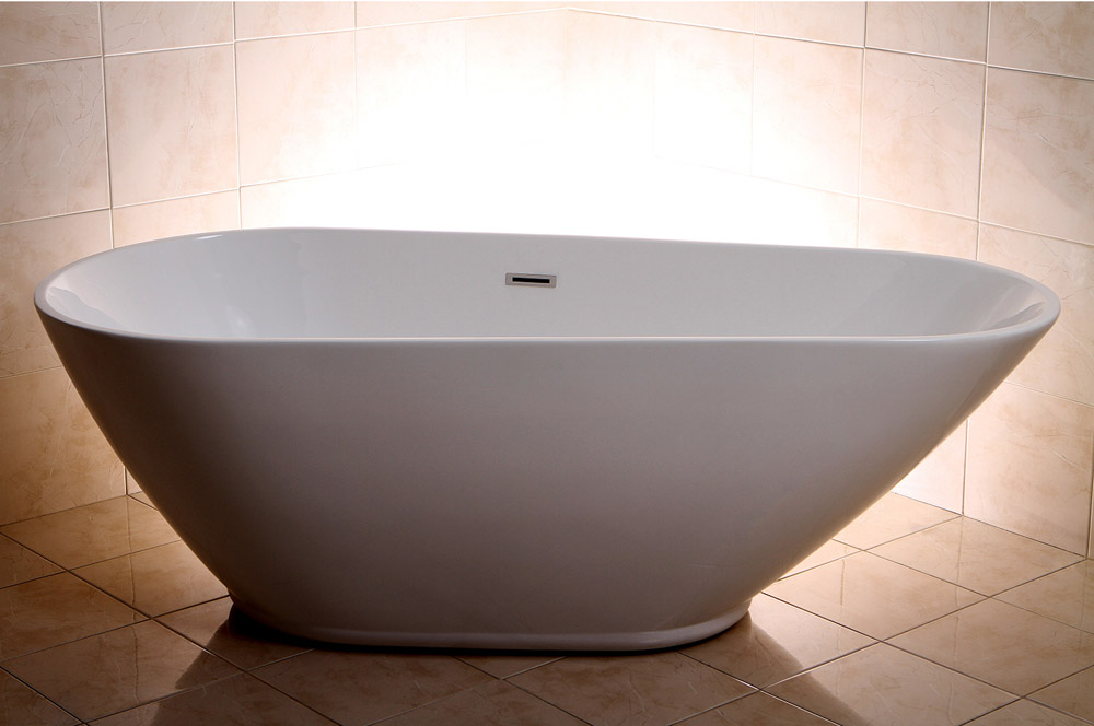 Modern White Kalen Freestanding Single Slipper Bathtub Zuri Furniture
