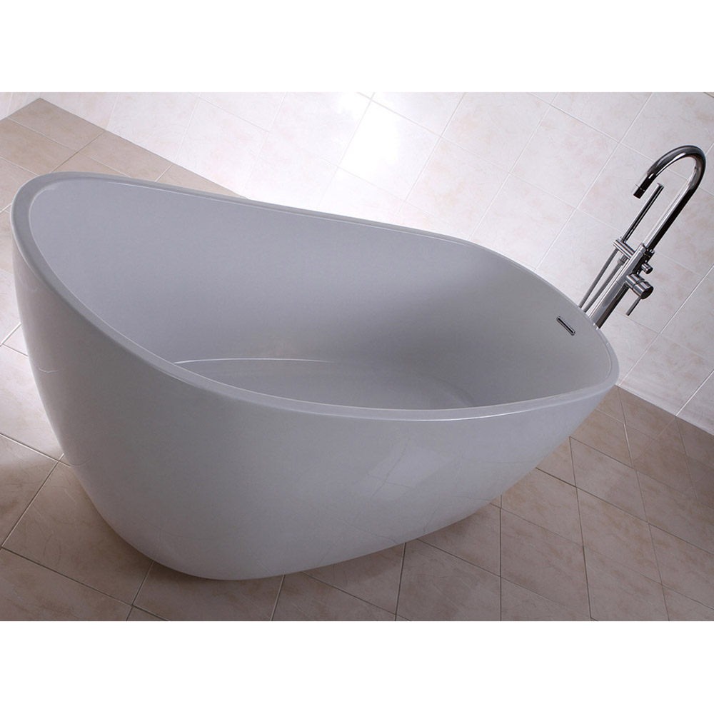 Modern White Kyne Freestanding Single Slipper Bathtub Zuri Furniture