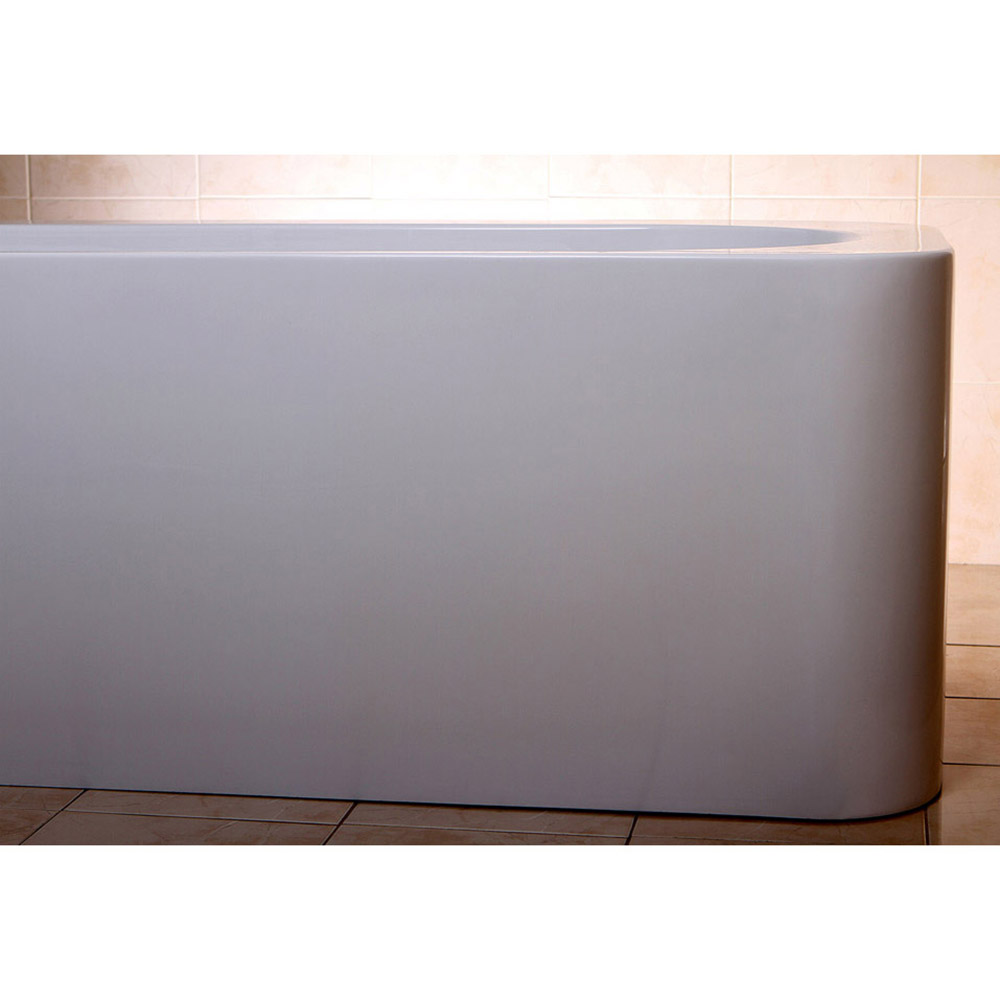 Modern White Rectangular Kiran DropIn Alcove Bathtub Zuri Furniture