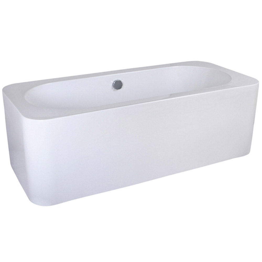Modern White Rectangular Kiran DropIn Alcove Bathtub Zuri Furniture