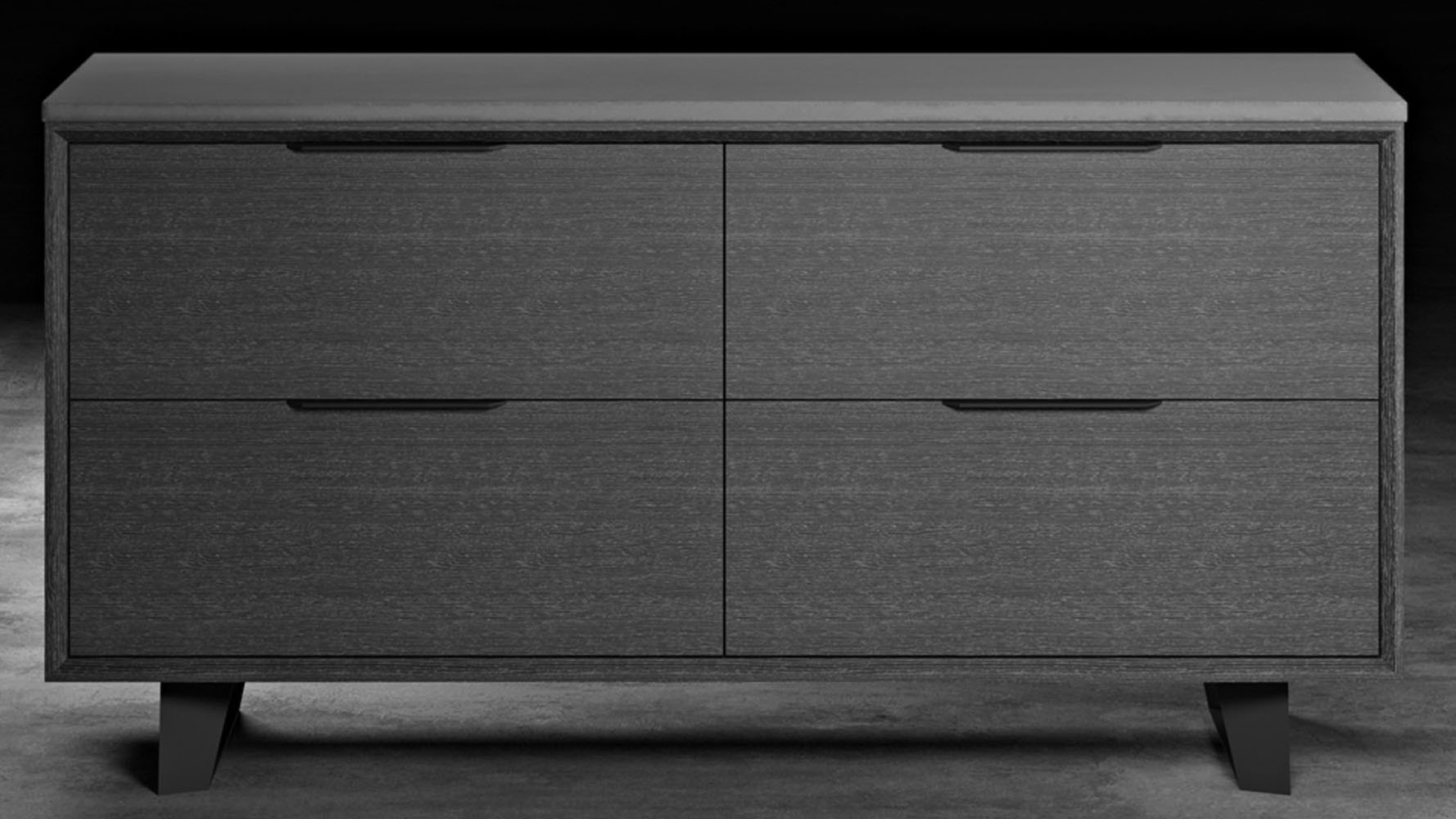 Modern Adal File Credenza Concrete on Gray Oak Zuri Furniture