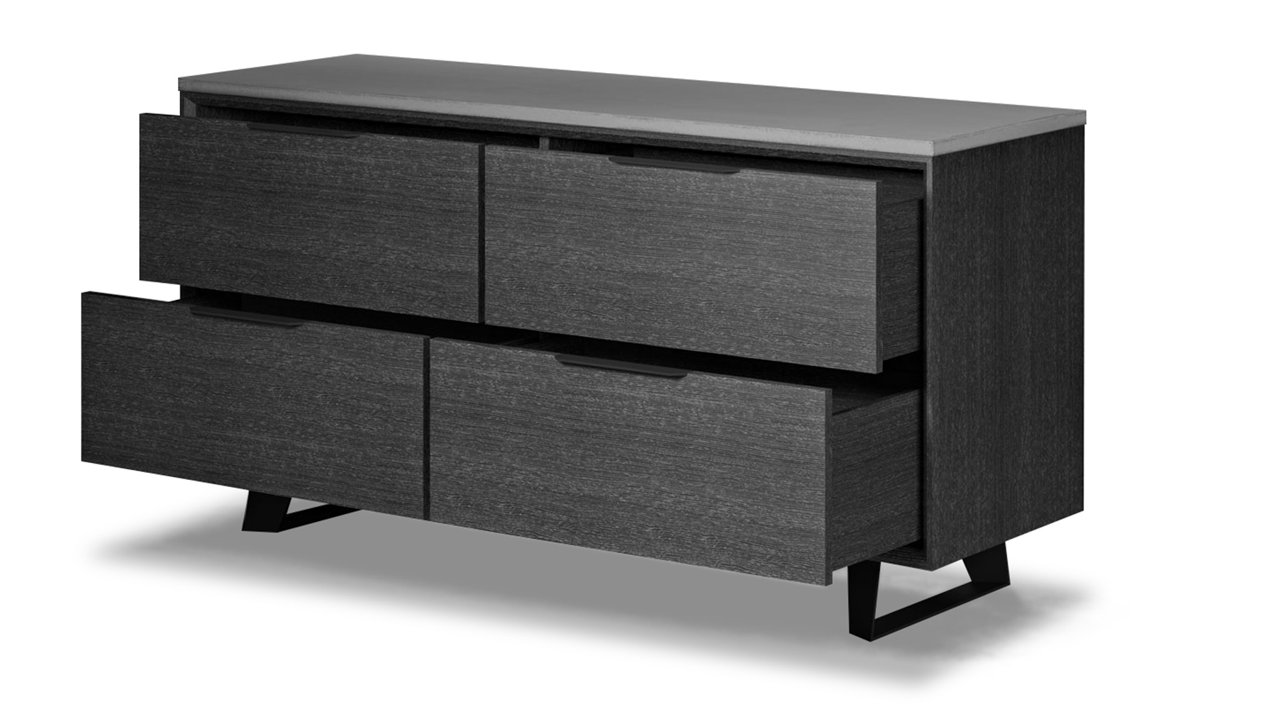 Modern Adal File Credenza Concrete on Gray Oak Zuri Furniture