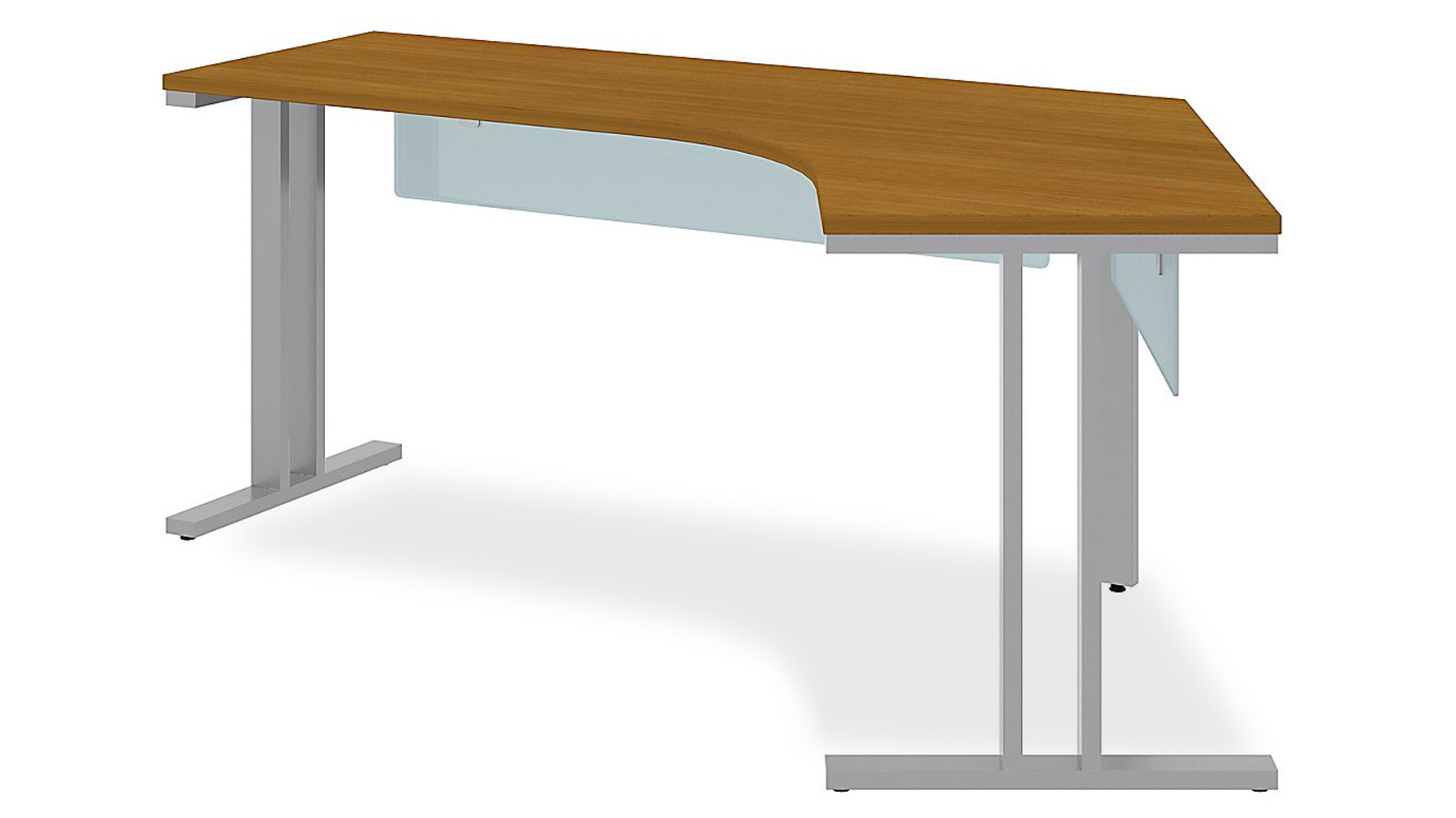 B Momentum Dog Leg Right Desk With Glass Modesty Panels Zuri Momentum Dog Leg Right Desk