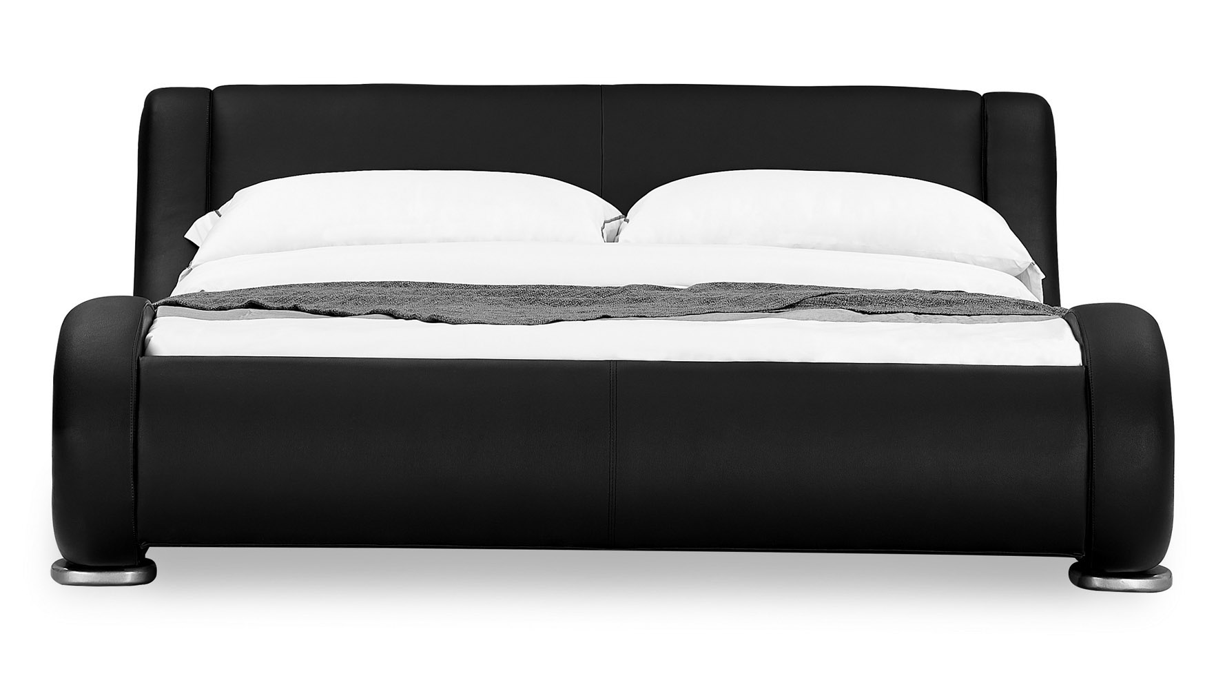 Marlo Leather Bed Black Zuri Furniture
