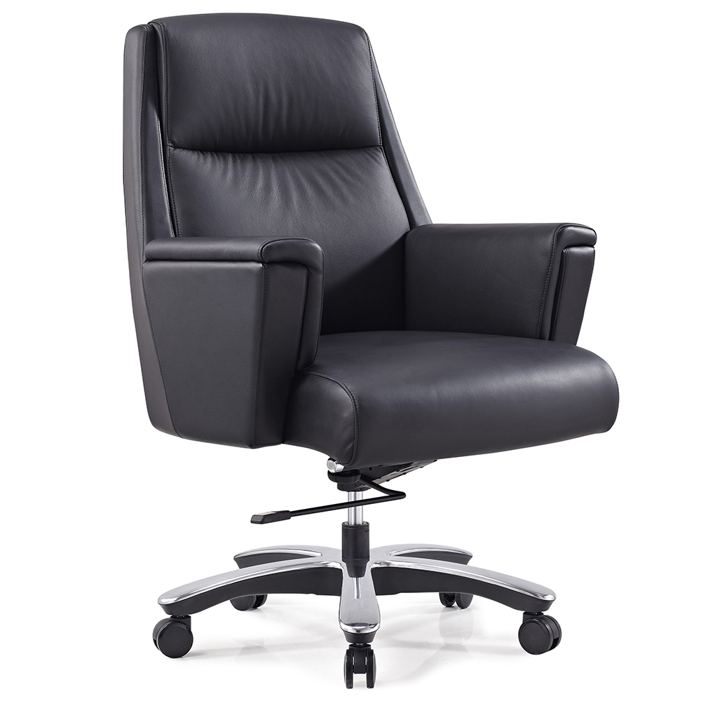 Bloomberg Leather Adjustable Office Chair with Aluminum Base Zuri