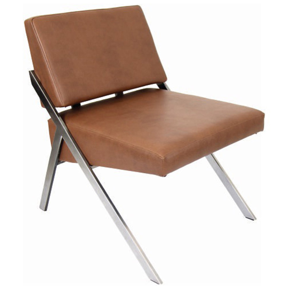 Modern Brown Leather Cheval Chair Zuri Furniture
