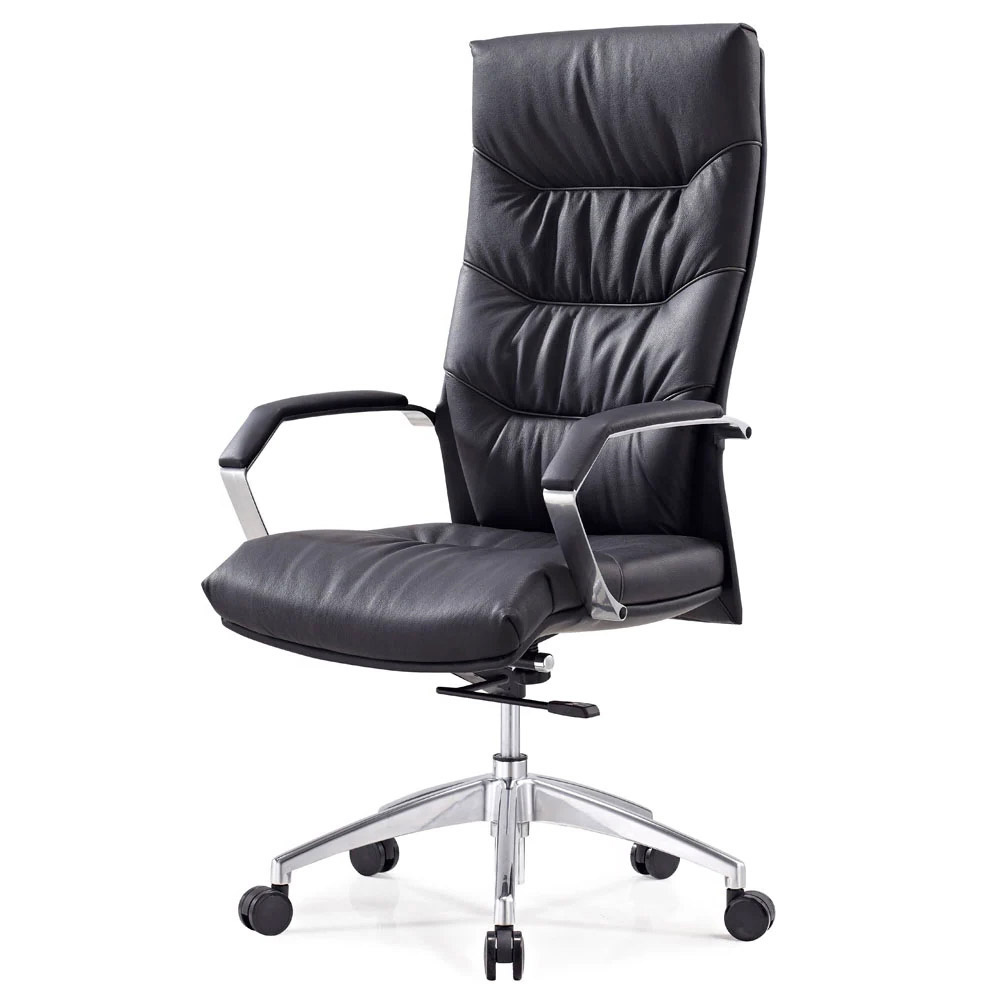 Carnegie Leather Adjustable Executive Chair with Aluminum Base Zuri