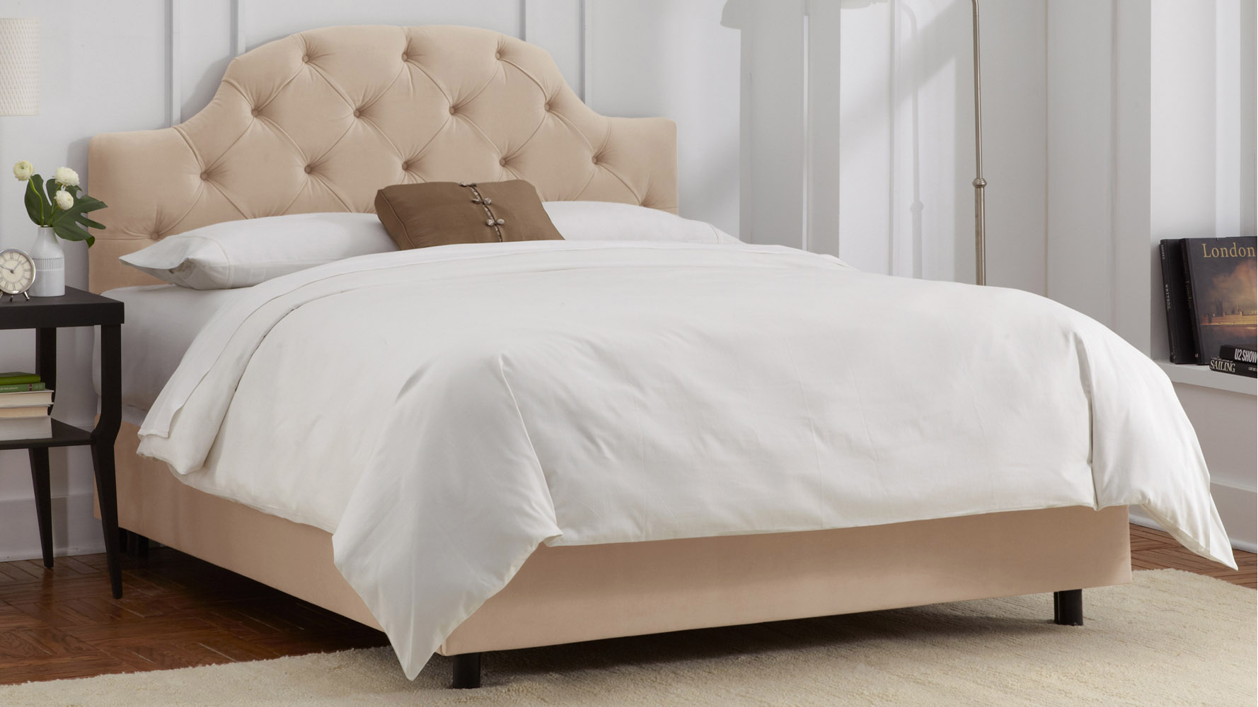 Evie Twin Tufted Curved Headboard Zuri Furniture