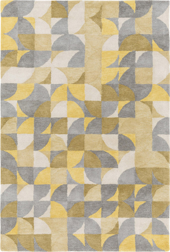Hand Tufted Brilliance Area Rug Yellow Pattern Zuri Furniture