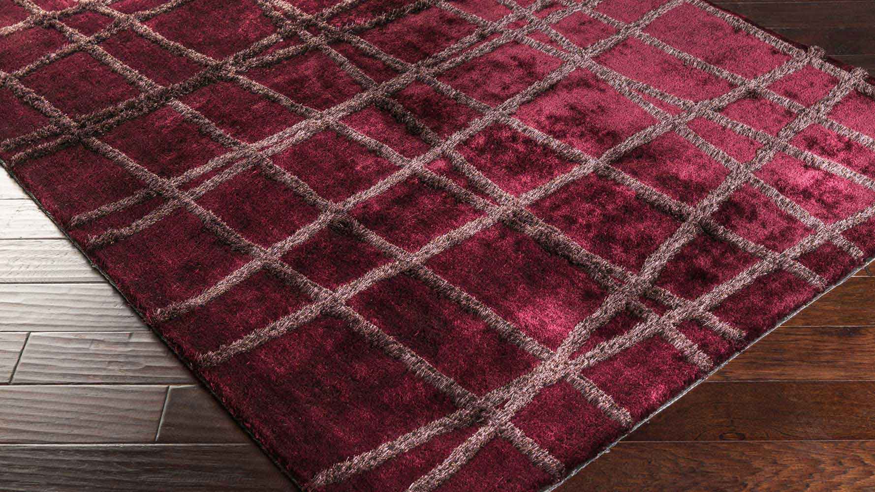 Hand Woven Graph Area Rug Eggplant Zuri Furniture