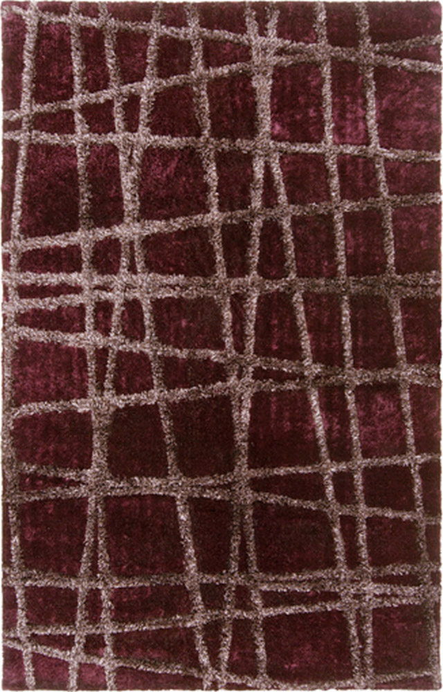 Hand Woven Graph Area Rug Eggplant Zuri Furniture