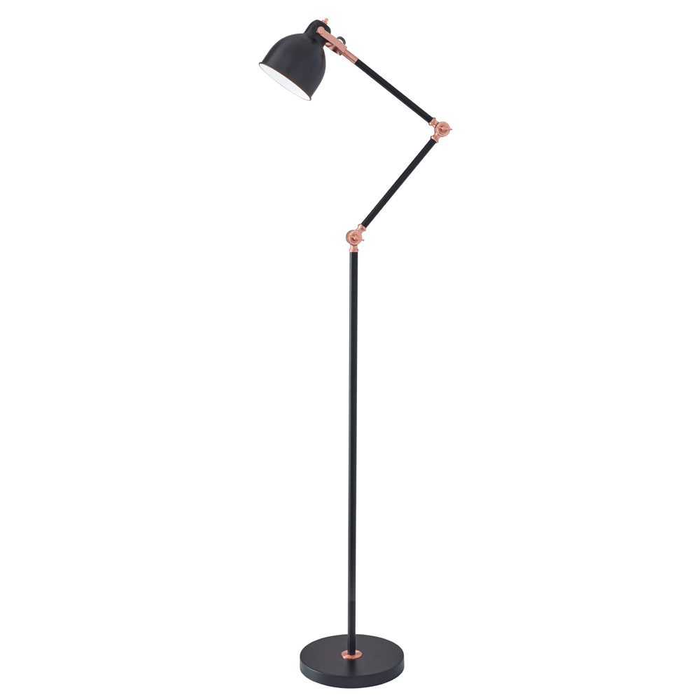 Modern Holbrook Floor Lamp - Black with Copper Accents | Zuri Furniture Modern Holbrook Floor Lamp - Black with Copper Accents | Zuri Furniture