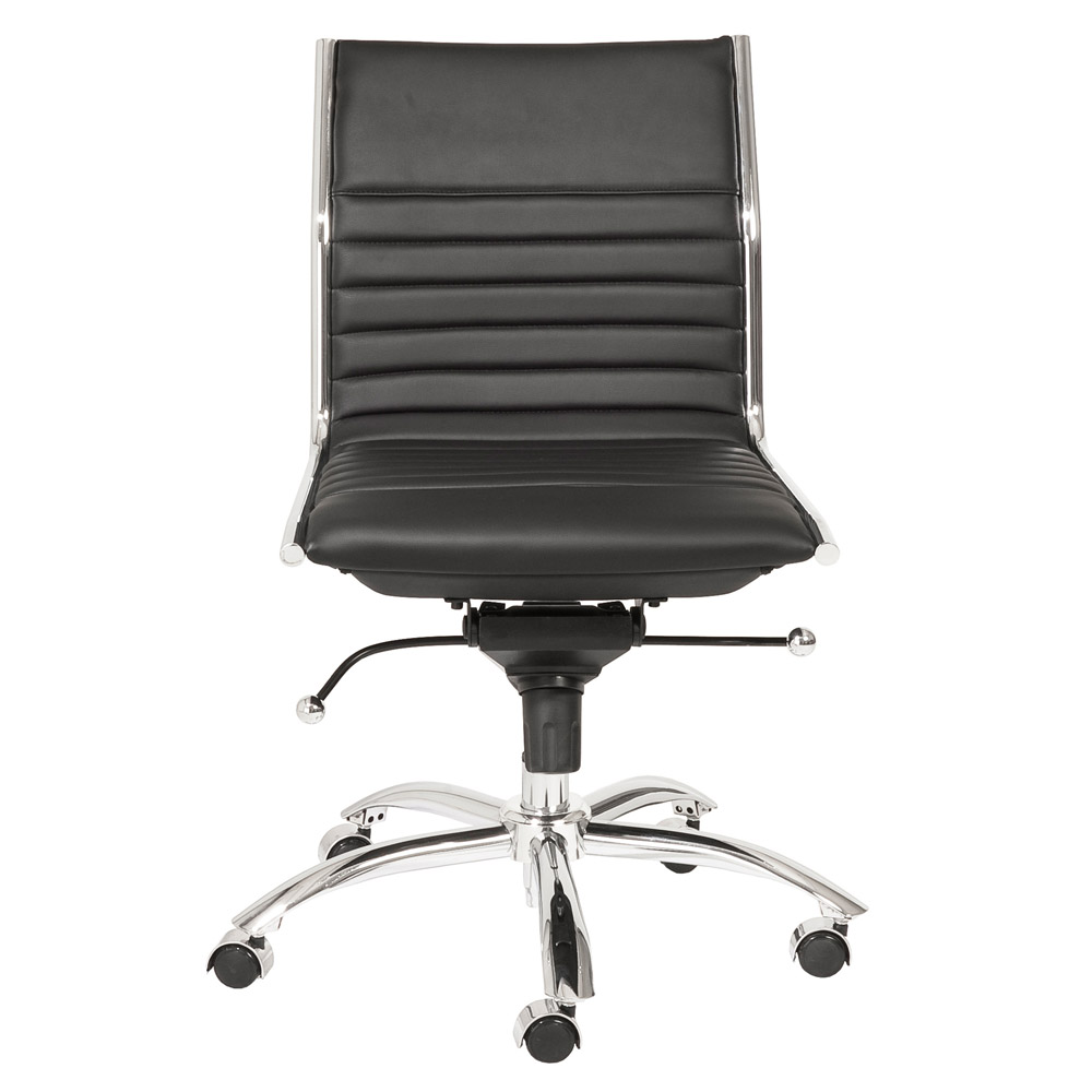 Armless Office Chairs Arm Designs Kinsey Low Back Armless Leatherette Adjule Height Office Chair