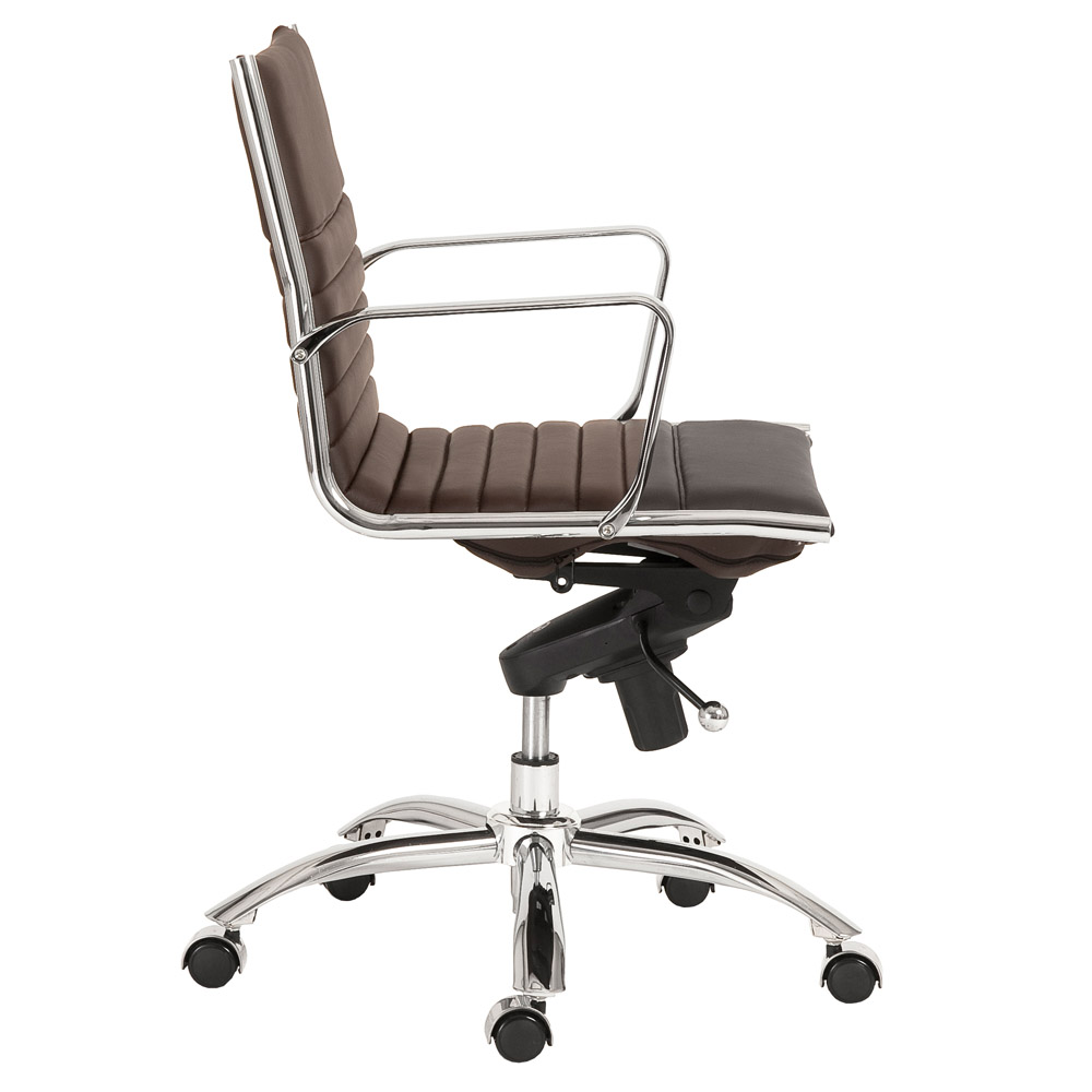 Kinsey Low Back Leatherette Adjustable Office Chair with Chrome Base